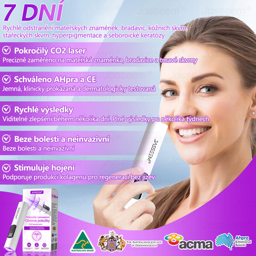 🌿𝐉𝐚𝐬𝐬𝐞𝐞𝐦® Pokročilé neinvazivní pero s CO₂ laserem na opravu pokožky 💕 (šetrně odstraňuje bradavice, mateřská znaménka, stařecké skvrny a kožní značky - bez bolesti a rozruchu!) 🔥